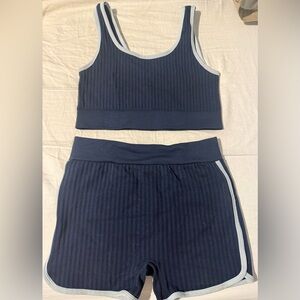 No Boundaries Navy and White Ribbed Set. Size 8-10-but fits small (stretchy)